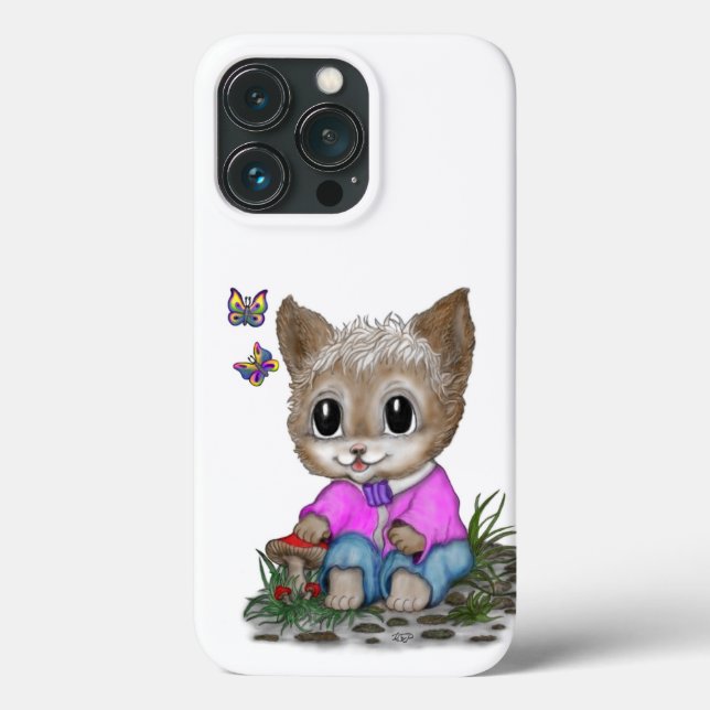 Niedliche Kitty Cat und Butterfly Case-Mate iPhone Hülle (Rückseite)