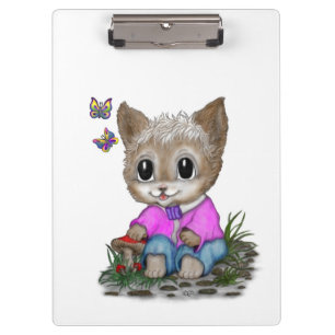 Niedliche Kitty Cat und Butterfly Klemmbrett