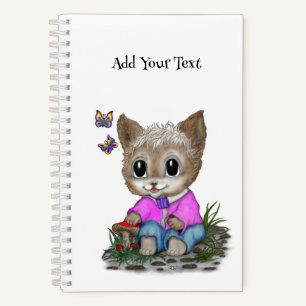 Niedliche Kitty Cat und Butterfly Notizbuch