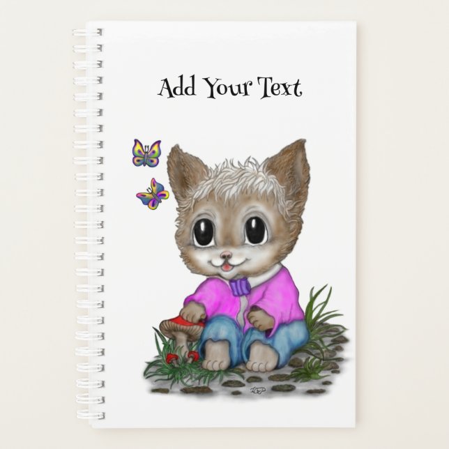 Niedliche Kitty Cat und Butterfly Planer (Vorderseite)