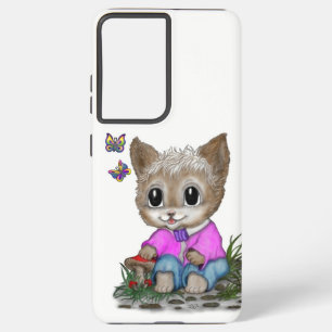 Niedliche Kitty Cat und Butterfly Samsung Galaxy Hülle