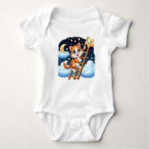 Niedliche Kitty Climbs Ladder zum Mond