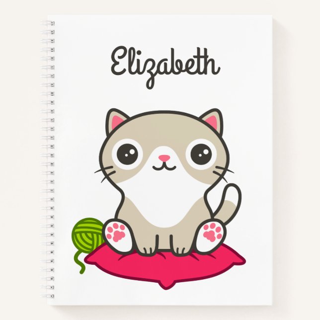 Niedliche Kitty Illustration Notizbuch (Vorderseite)