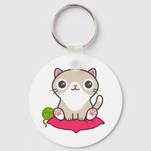Niedliche Kitty Illustration Schlüsselanhänger