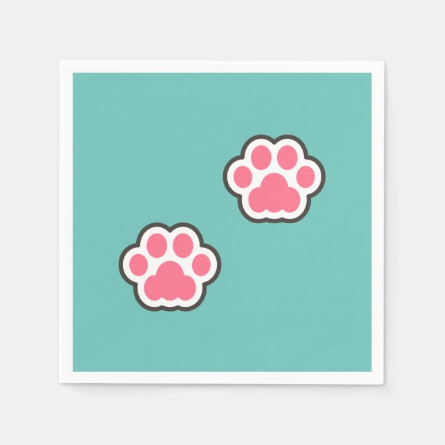 Niedliche Kitty Illustration Serviette (Vorderseite)