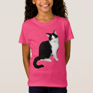Niedliche Kitty-Katze, Schwarzweiss T-Shirt