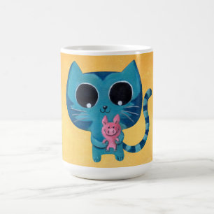 Niedliche Kitty-Katze und Schwein Tasse