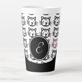 Niedliche Kitty (schwarz, weiß und rosa) Milchtasse