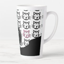 Niedliche Kitty (schwarz, weiß und rosa) Milchtasse