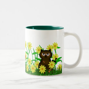 Niedliche Kitty-und Froggy-Freund-Tasse Zweifarbige Tasse