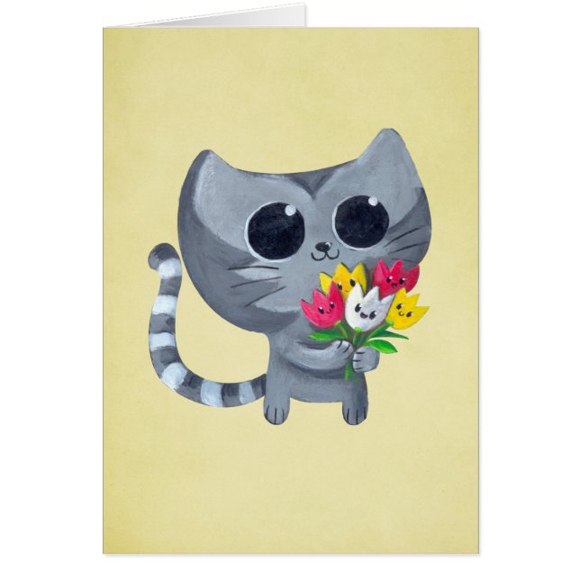 Niedliche Kittykatze und -Blumen (Vorne)