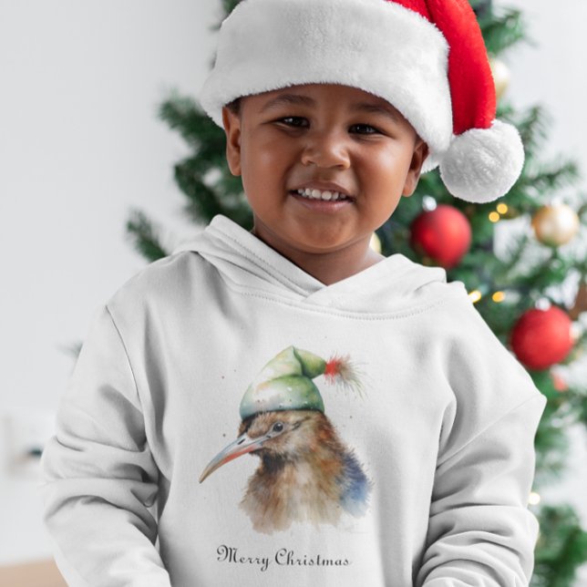 Niedliche Kiwi Bird in Christmas Elf Hat, Brauch Hoodie (Von Creator hochgeladen)
