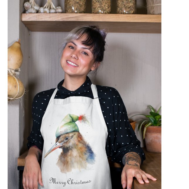 Niedliche Kiwi Bird in Christmas Elf Hat, Brauch Schürze (Von Creator hochgeladen)