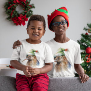 Niedliche Kiwi Bird in Christmas Elf Hat, Brauch T-Shirt