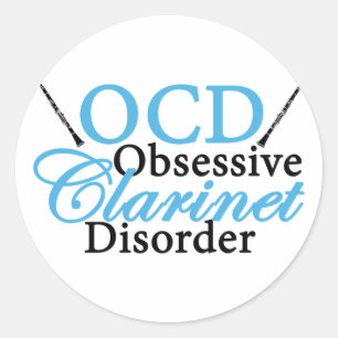 Niedliche Klarinette Runder Aufkleber