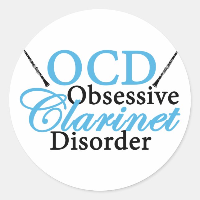 Niedliche Klarinette Runder Aufkleber (Vorderseite)