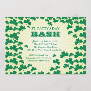 Niedliche Kleeblatt-St Patrick TagesParty Einladung