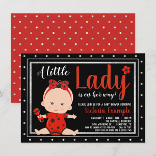 Niedliche kleine Baby-Dusche Damen-Ladybug Einladung