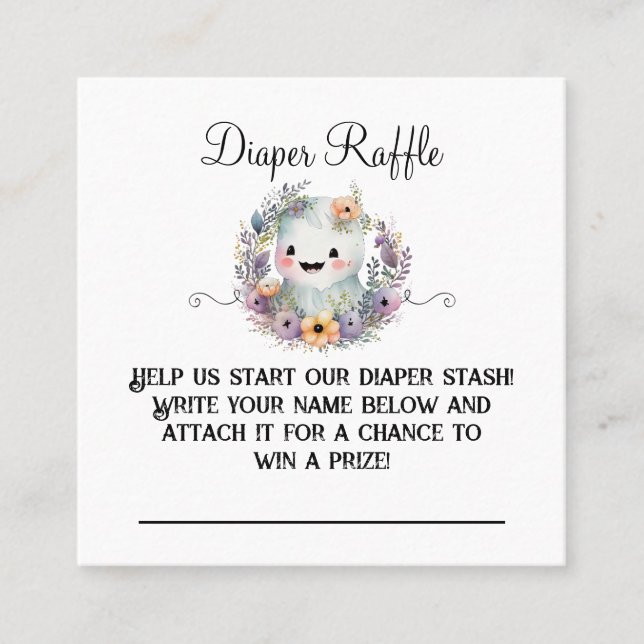 Niedliche Kleine Babydusche-Windelwindeleinheit Telefonnummerkarte (Vorderseite)