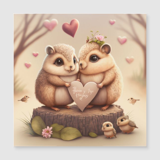 Niedliche kleine Bären Cartoon Akzent Kissen Magnetkarte (Vorderseite)