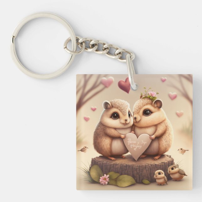 Niedliche kleine Bären Cartoon Akzent Kissen Schlüsselanhänger (Vorderseite)