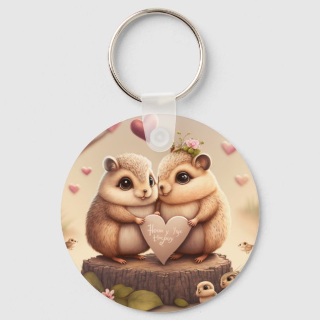 Niedliche kleine Bären Cartoon Akzent Kissen Schlüsselanhänger (Vorderseite)