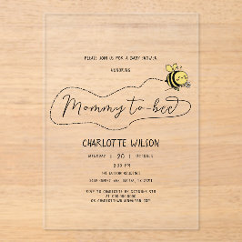 Niedliche Kleine Bee Baby Dusche Acryleinladungen