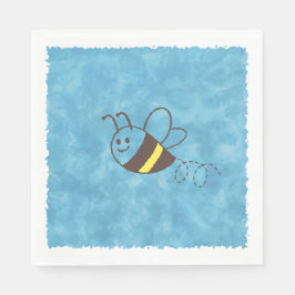 Niedliche Kleine Biene Flying Blue Wassercolor Bab Serviette