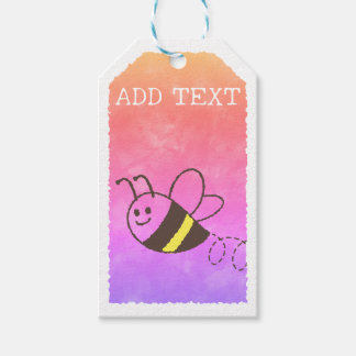 Niedliche Kleine Bienenflying Watercolor Babydusch Geschenkanhänger