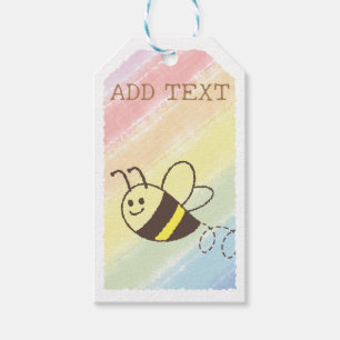 Niedliche Kleine Bienenflying Watercolor Babydusch Geschenkanhänger