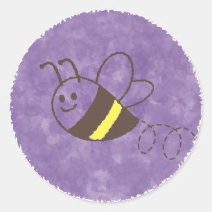 Niedliche Kleine Bienenflying Watercolor Babydusch Runder Aufkleber