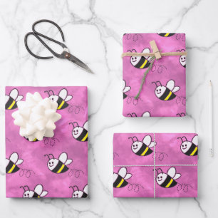 Niedliche Kleine Bienenmuster Wasserfarben Babydus Geschenkpapier Set