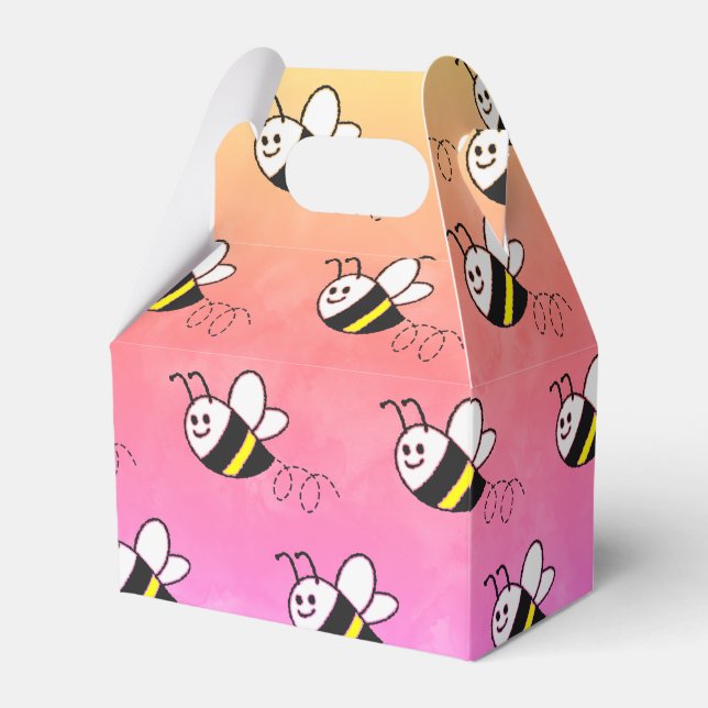 Niedliche Kleine Bienenmuster Wasserfarben Babydus Geschenkschachtel (Vorderseite)