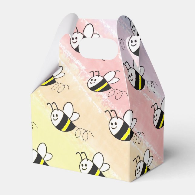 Niedliche Kleine Bienenmuster Wasserfarben Babydus Geschenkschachtel (Vorderseite)