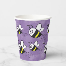 Niedliche Kleine Bienenmuster Wasserfarben Babydus Pappbecher