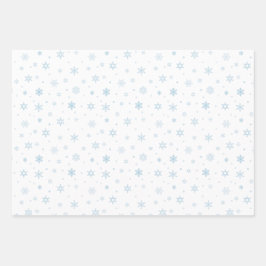 Niedliche kleine blaue Schneeflocken Geschenkpapier Set