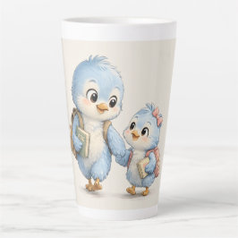 Niedliche kleine blaue Vogel-Tall-Latte-Kaffeetass Milchtasse