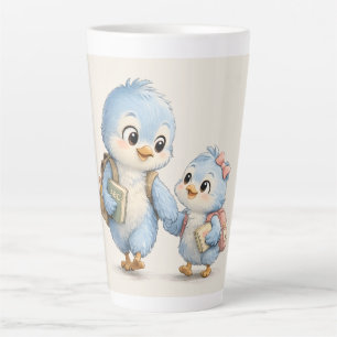 Niedliche kleine blaue Vogel-Tall-Latte-Kaffeetass Milchtasse