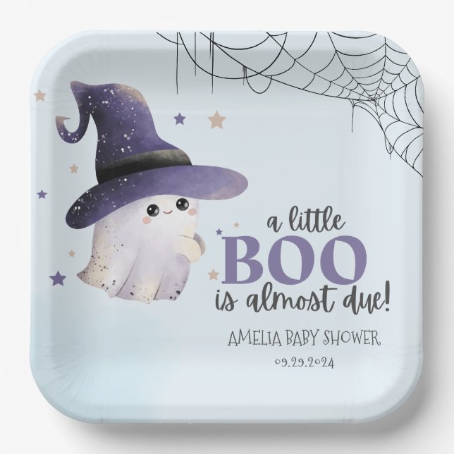 Niedliche kleine Bogen Wasserfarbenfall Junge Dusc Pappteller (Vorderseite)