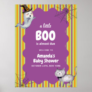 Niedliche Kleine Boo Ghost Cat Fall Baby Dusche Wi Poster