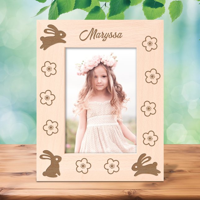 Niedliche kleine Bunnies und Blume 12x18 Geätzte Rahmen (Von Creator hochgeladen)