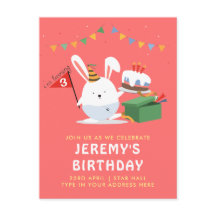 Niedliche Kleine Bunny mit Geburtstagsparty