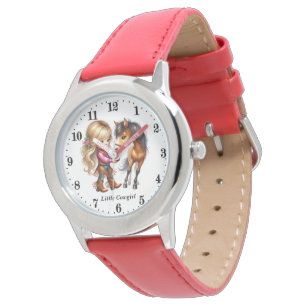 Niedliche kleine Cowgirl hinzufügen Armbanduhr