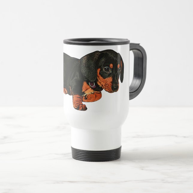 Niedliche kleine Dackel Design Travel Mug Reisebecher (VorderseiteRechts)