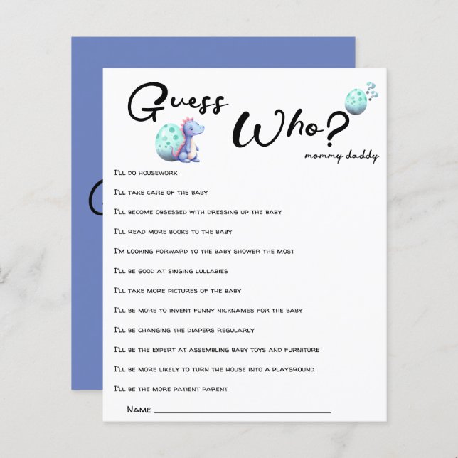 Niedliche kleine Dinosaurier Kinderdusche Raten, w (Vorne/Hinten)