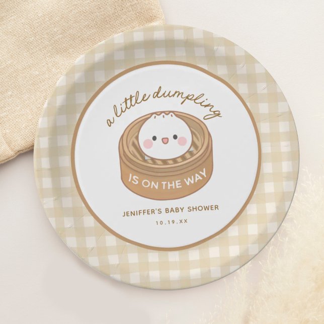 Niedliche Kleine Dumpling Babydusche Pappteller (Von Creator hochgeladen)
