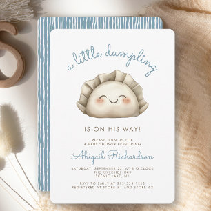 Niedliche Kleine Dumpling Blue Boy Baby Dusche Einladung