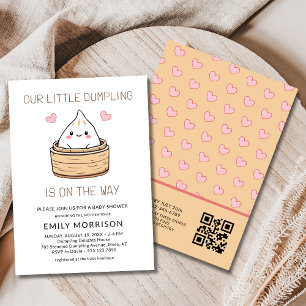 Niedliche Kleine Dumpling QR Code Babydusche Einladung