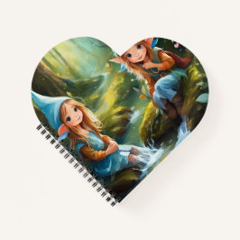 Niedliche kleine Elfe im Fluss Notizbuch