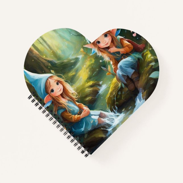 Niedliche kleine Elfe im Fluss Notizbuch (Vorderseite)